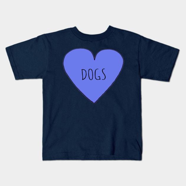 Dog Love Kids T-Shirt by wanungara